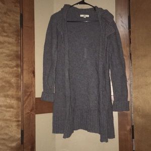 long grey cardigan